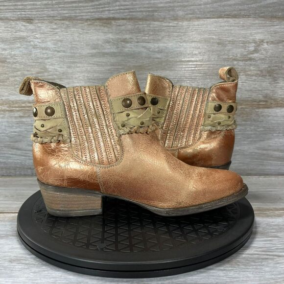 Corral Circle G Rose Gold Copper Metallic Western Rodeo Short Boots Size 7.5 - Picture 7 of 9